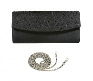 Evening Bag - Satin w/ Beaded Flap &ndash; BG-100277B